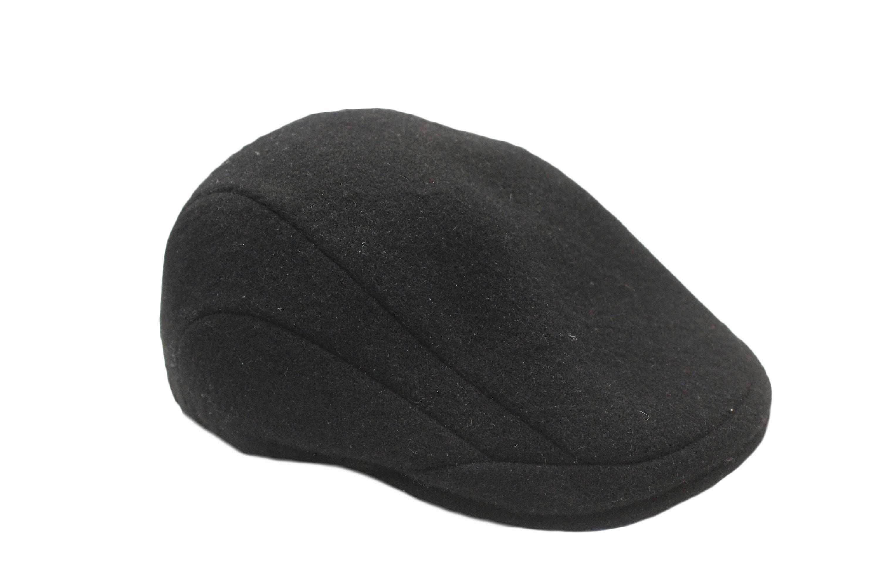 Vintage KANGOL Newsboy Flat Cap Black Cabbie Baker Boy 504