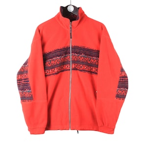 vintage SALEWA Fleece Sweater Half Zip Polar Lite women&#39;s Size XL red jumper authentic 90s retro winter outdoor ski sport winter pullover