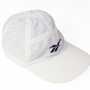 vintage REEBOK big logo hat white 5 panel one size retro authentic 90&#39;s sport summer style sun visor athletic classic fit men&#39;s baseball cap