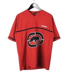 vintage ECKO UNLTD hip hop t shirt red big logo Size L authentic rare retro tee style outfit 90s gold n edge era Wu Tang Wear 80s t-shirt