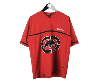 vintage ECKO UNLTD hip hop t shirt red big logo Size L authentic rare retro tee style outfit 90s gold n edge era Wu Tang Wear 80s t-shirt
