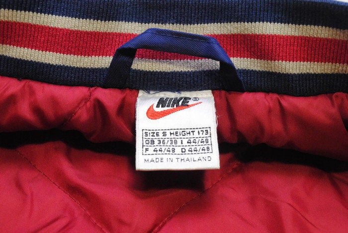 Vintage NIKE big logo Swoosh authentic jacket Size S blue red | Etsy