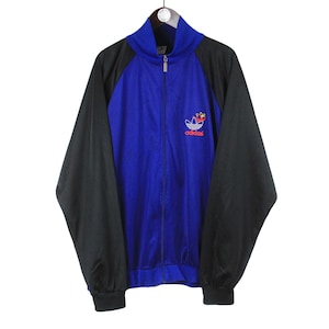 vintage ADIDAS Track Jacket Size XXL blue authentic rare retro 90s Germany classic style rave style athletic sport windbreaker full zip