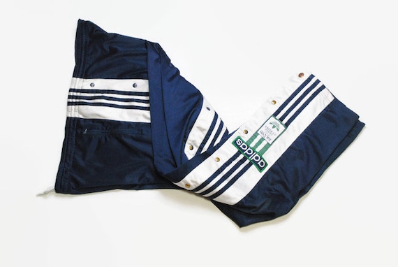 vintage ADIDAS men's Track button Pants blue green