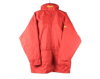 Vintage FERRARI Jacket Size S Red Authentic Race Team Full Zip