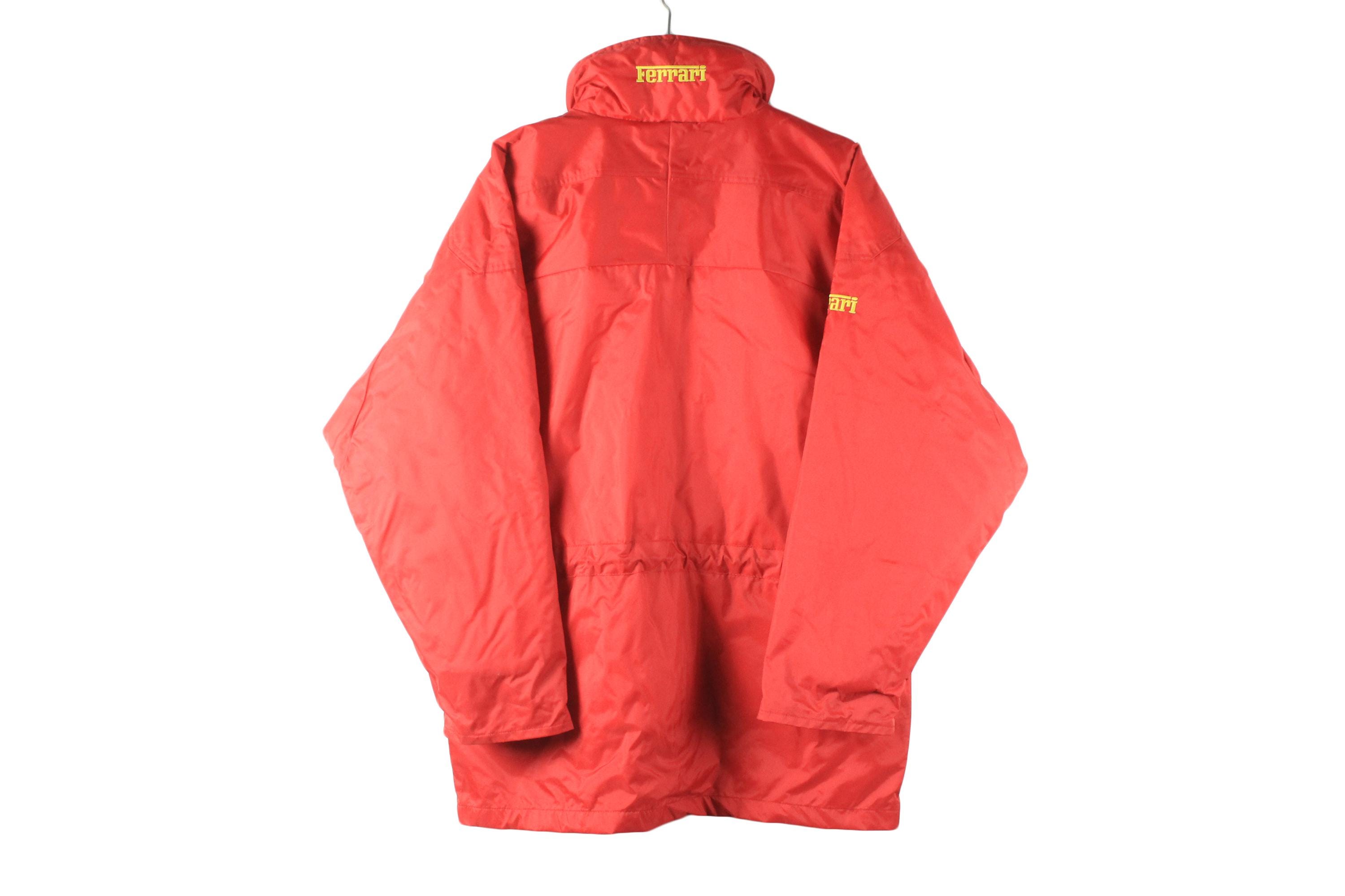 Vintage FERRARI Jacket Size S Red Authentic Race Team Full