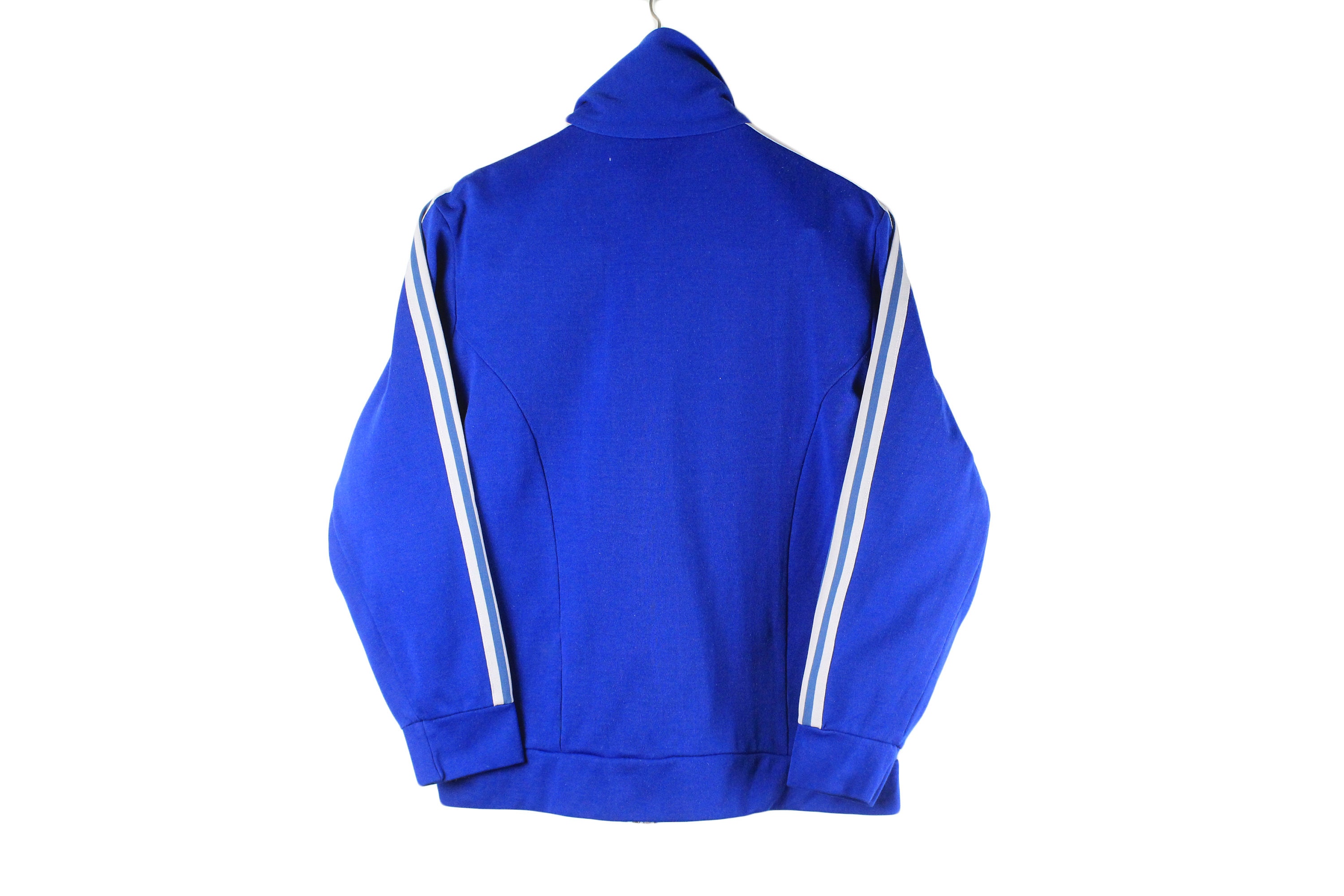 vtg 80s ADIDAS RED BLACK ATP TREFOIL THREE STRIPE ZIP UP