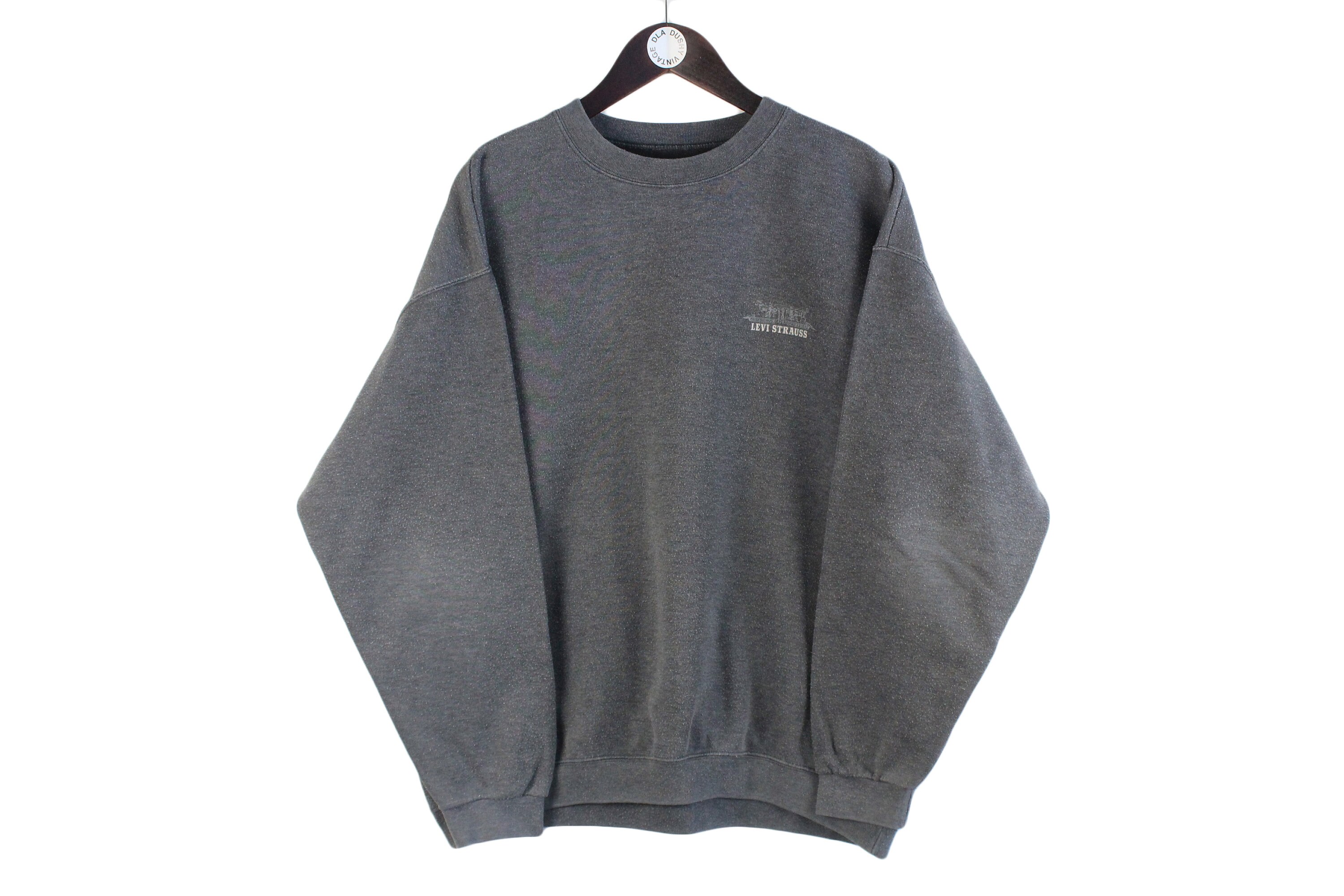 Sweat Vintage Levi's Made In USA Des Années 90 - Taille L, Acrylique, Couleur Bordeaux/grise - Occasion TB