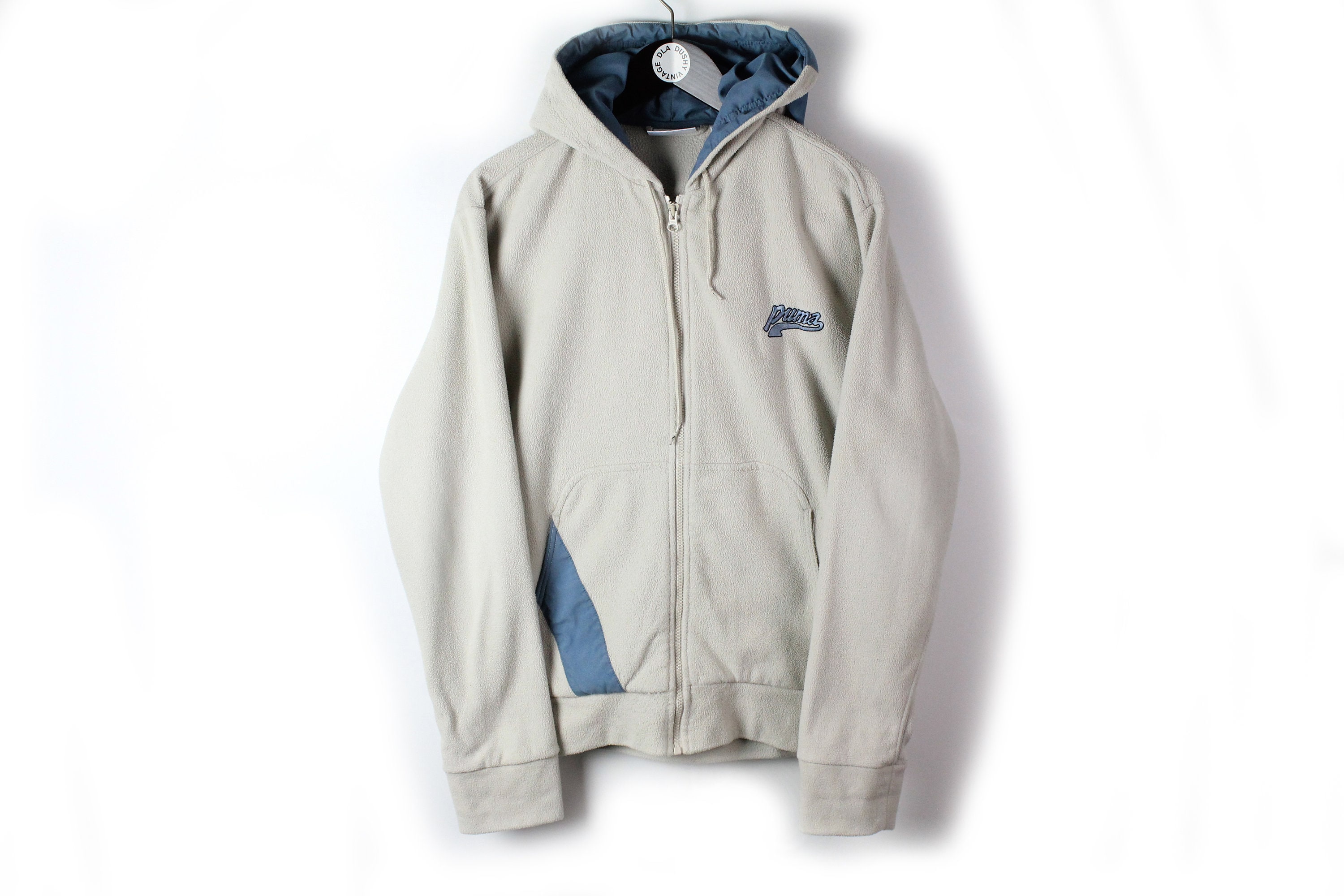 Vintage PUMA FLEECE Hoodie Sweater Gray Full Zip Oversize Men s Size L Authentic 90 s 80s Outdoor Retro Hipster Winter Jumper Mountain Wear Etsy UK