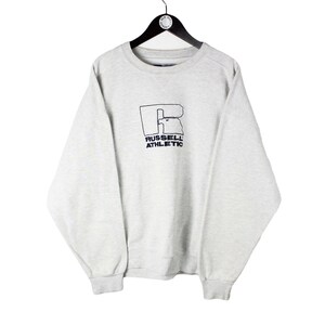 vintage RUSSELL ATHLETIC Sweatshirt Size Xl men&#39;s oversize retro 90s clothing streetwear USA style wear crewneck big logo cotton pullover