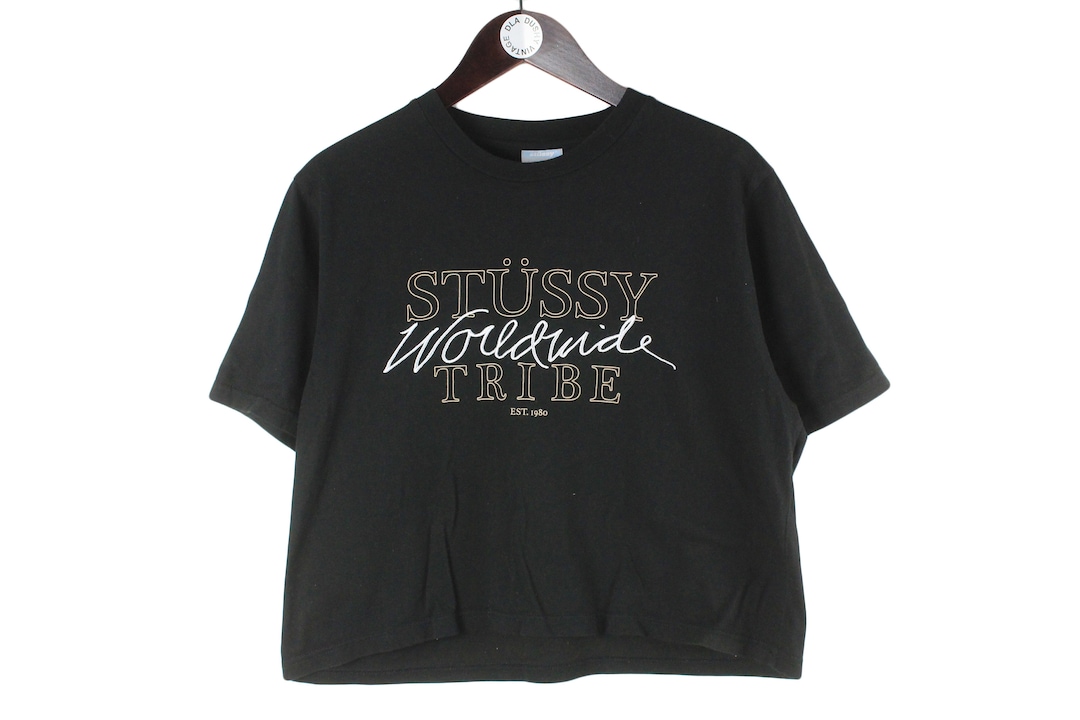 Vintage STUSSY T-shirt Big Logo Authentic Black Big Logo
