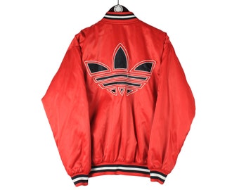 Vintage ADIDAS Bomber Jacket Sportswear Size L Men s Red Athletic