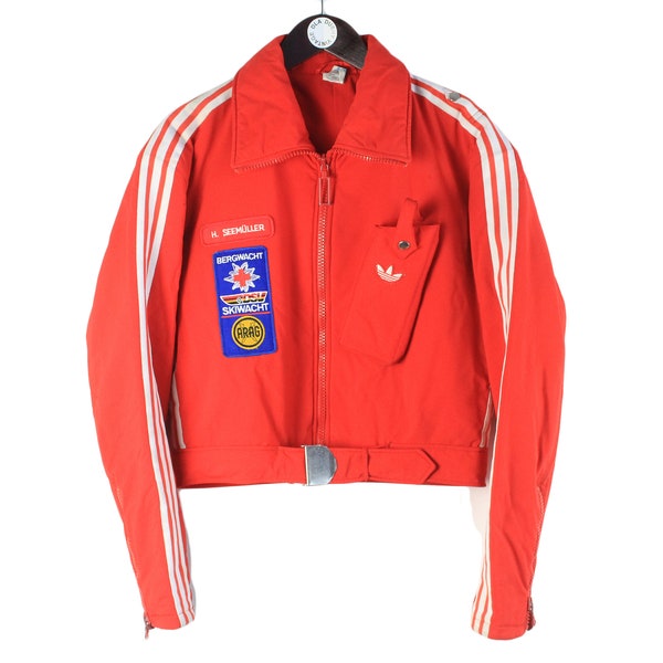vintage ADIDAS Ski Jacket Bergwacht Skiwacht dsv arag authentic 3 strips streetwear 80s 90s retro athletic men's Size M/L sport wear