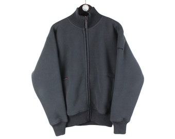 Vintage SCHOTT NYC Fleece Jacket Sweater Blue Small Logo Size M