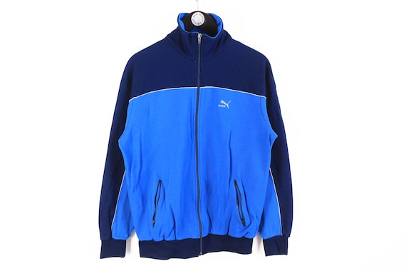 Vintage PUMA Herren Trainingsjacke GroBe S authentische blaue Retro Full Zip 90er Jahre Sportjacke klassisch Sportmode sportlich Klassiker Deutschland Sport Stil Etsy