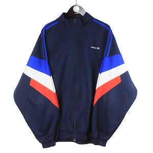 vintage ADIDAS Track Jacket Size XXL blue authentic rare retro 90s Germany classic style rave style athletic sport windbreaker full zip