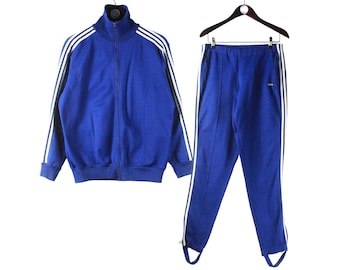 Vintage Adidas Track Suit Two Piece Jacket and Pants Set in