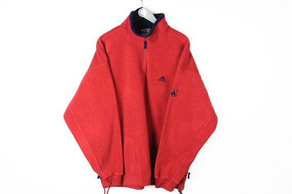 vintage ADIDAS Fleece Sweater 1/4 Zip oversize me… - image 1