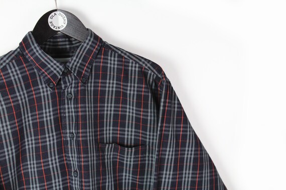 vintage BURBERRYS shirt plaid Size L authentic ra… - image 3