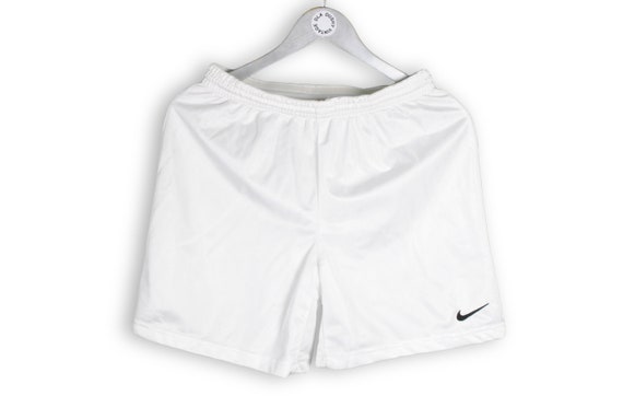 vintage NIKE Team swoosh logo track shorts white … - image 1