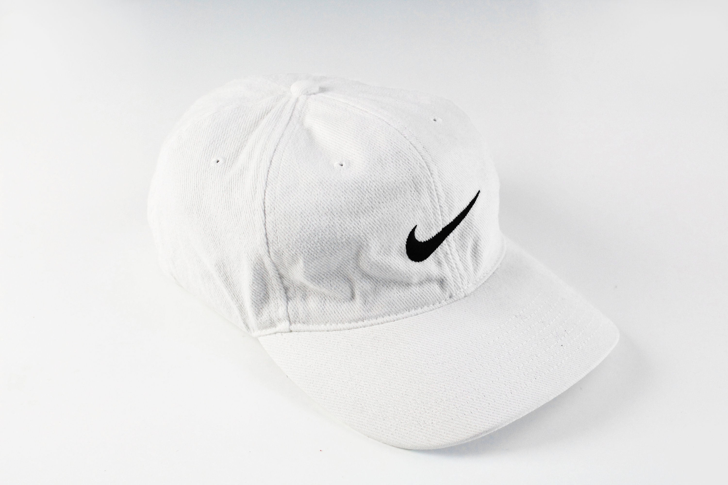 Vintage NIKE Hat Swoosh Big Logo Baseball Cap One Size White | Etsy