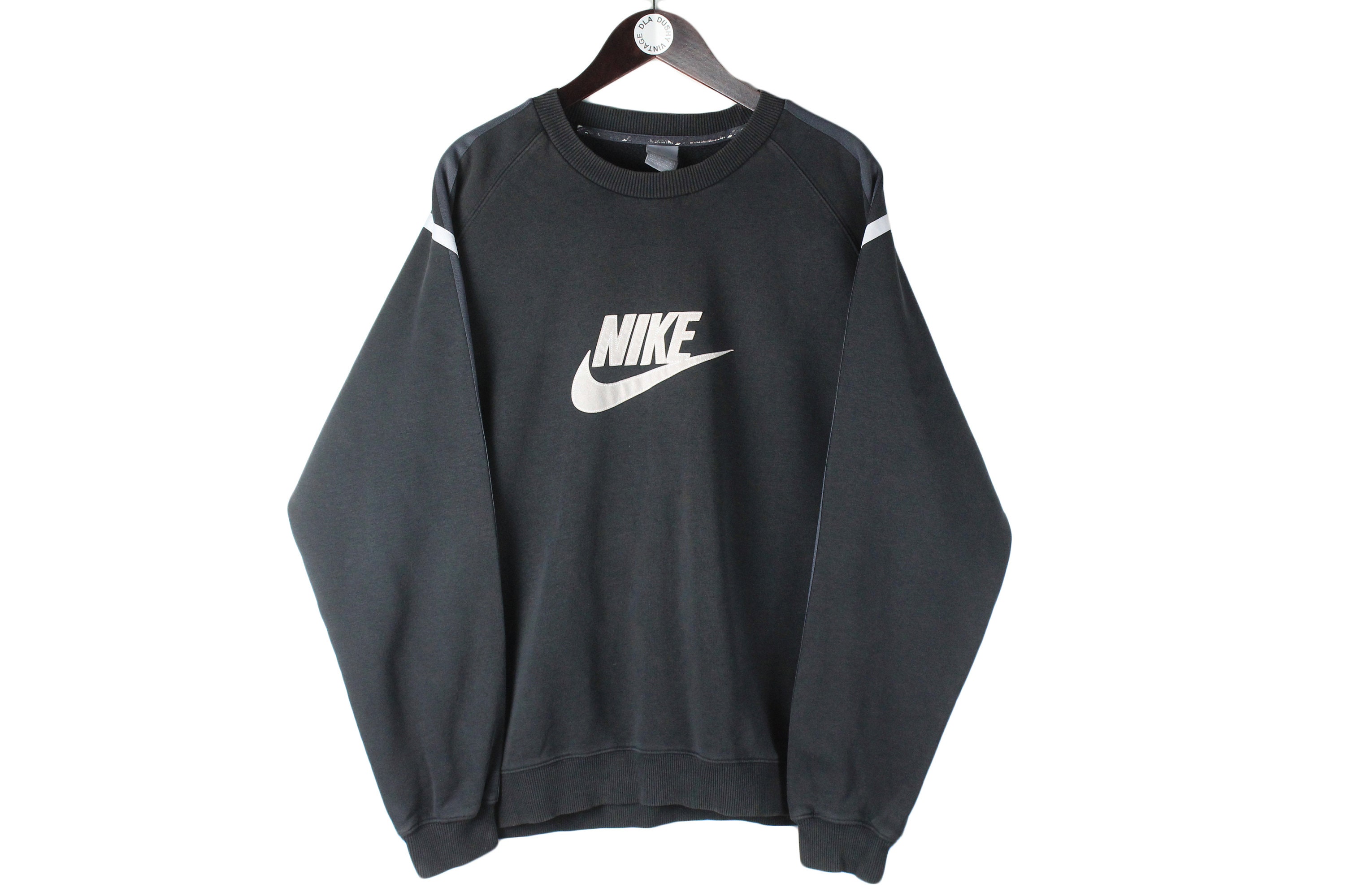 90's OLD NIKE short sweat shirt Black 90s Oversized Nike Vintage