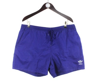 vintage ADIDAS shorts Size XL logo authentic 90's sport Germany activewear swimming style outfit navy blue summer above the knee