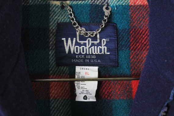 vintage WOOLRICH Jacket Size XL navy blue wool me… - image 4