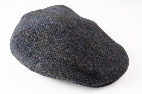 vintage HARRIS TWEED Newsboy wool Flat Cap Cabbie