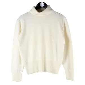 vintage ESCADA by Margaretha Ley Turtleneck sweater Women's Size 36 authentic knit retro streetwear luxury white pullover wool cashmere silk