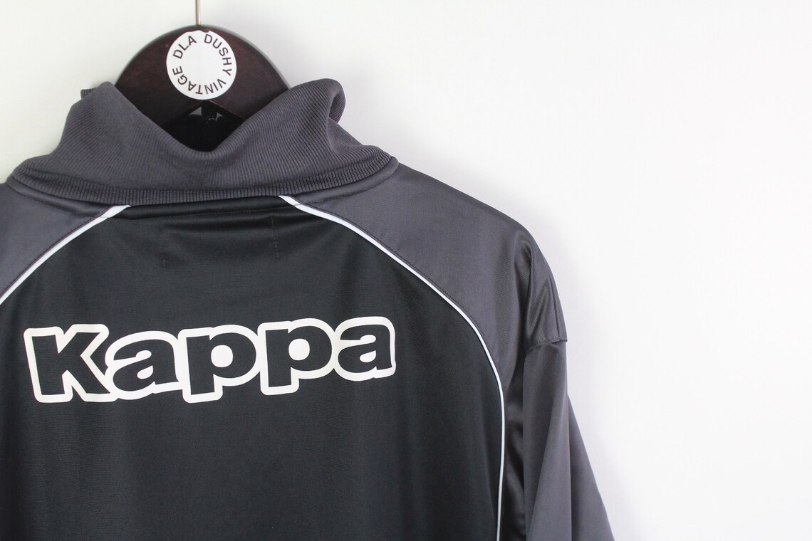 Vintage KAPPA Track Sweatshirt Size L/XL Black Gray 1/4 Zip - Etsy