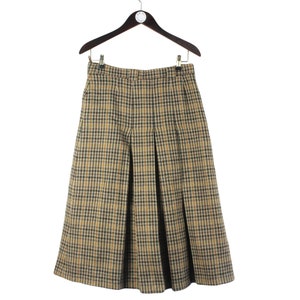 vintage AQUASCUTUM Skirt women&#39;s Size M 90&#39;s style rare retro luxury design classic midi dress skirt wool plaid pattern