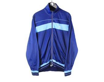 ヴィンテージ PUMA メンズ トラックジャケット サイズ L 本物 ネイビー