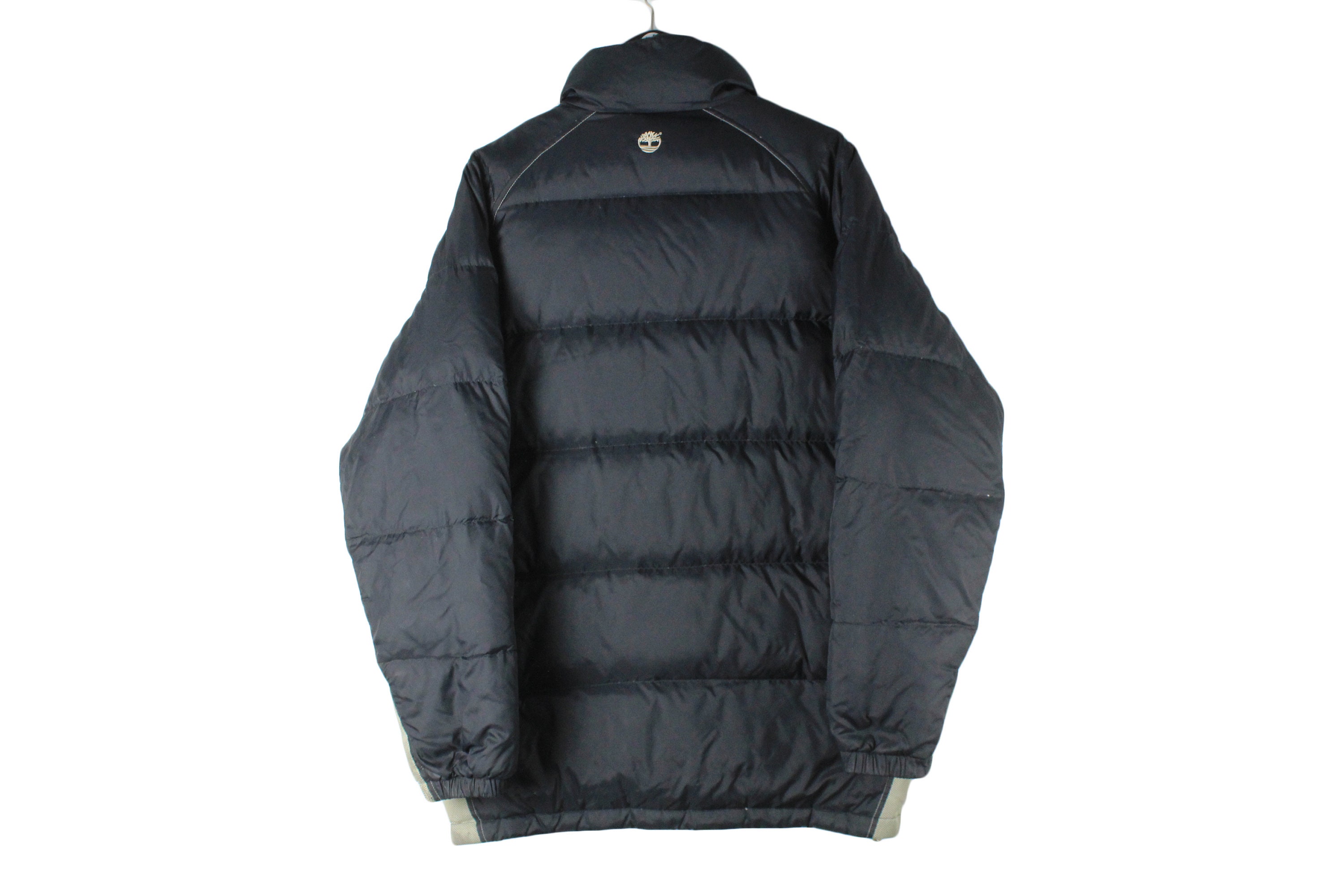 Timberland フード付きジャケット ダーク　90年代　フェード感◎ Vintage TIMBERLAND Puffer Jacket Authentic Rare Retro Black