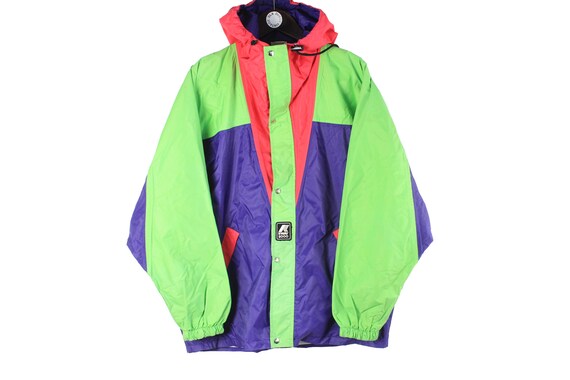 Vintage K-WAY Suit Jacket + Pants Men's Size M Green Purple