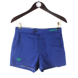 Pantalones cortos de tenis ADIDAS vintage talla M para mujer, auténticos, deportivos, azules, clásicos, retro, ropa deportiva, para correr, años 80, atléticos, fabricados en Alemania Occidental