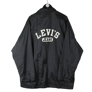vintage LEVIS Coach Jacket Size XL men's oversized 90's authentic collared classic black outfit USA style outwear windbreaker streetwear