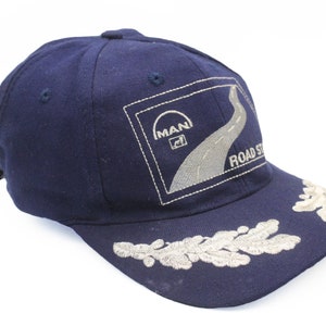 vintage MAN Road Star Cap Germany Car Brand Truck style One Size Big logo authentic race team retro 90s blue motor sport car fan