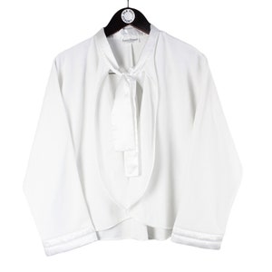 vintage LOUIS FERAUD Lingerie Blazer authentic women&#39;s Size S white blouse jacket top rare luxury outfit 90s retro Italy style