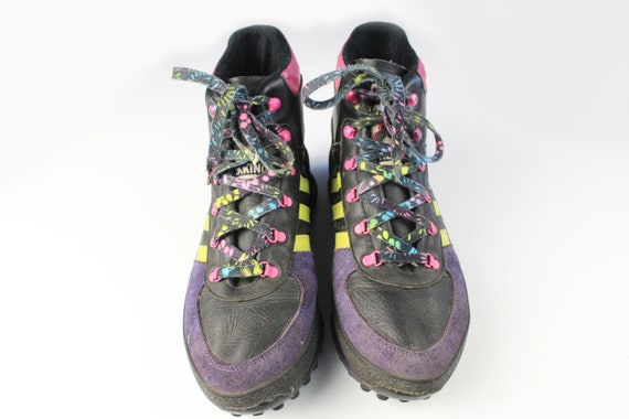 Vintage ADIDAS Trekking Boots Herren US 8 selten Retro multicolor lila klassisch sportlich 90er outdoor style 3 Streifen Marke Etsy