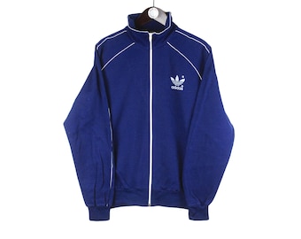 Vintage ADIDAS Jacket Full Zip Size S Blue Sport Classic Three