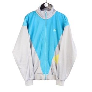vintage PUMA track jacket Size men&#39;s XL oversize authentic blue rare retro rave full zip 90&#39;s windbreaker training streetwear clothing