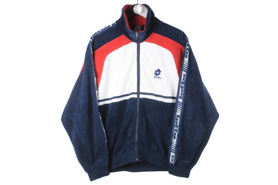 Vintage LOTTO Track Jacket Size M Authentic Sport Windbreaker 90s