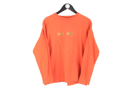 Vintage NAF NAF sweat femme taille M oversize ras du cou unisexe authentique des annees 90 casual basique rare retro sport pull multicolore grand logo Etsy France