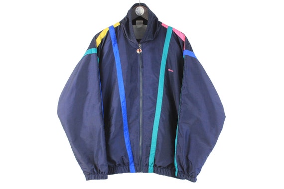 Vintage ELLESSE Tracksuit Size M Authentic Navy Jacket and Pants