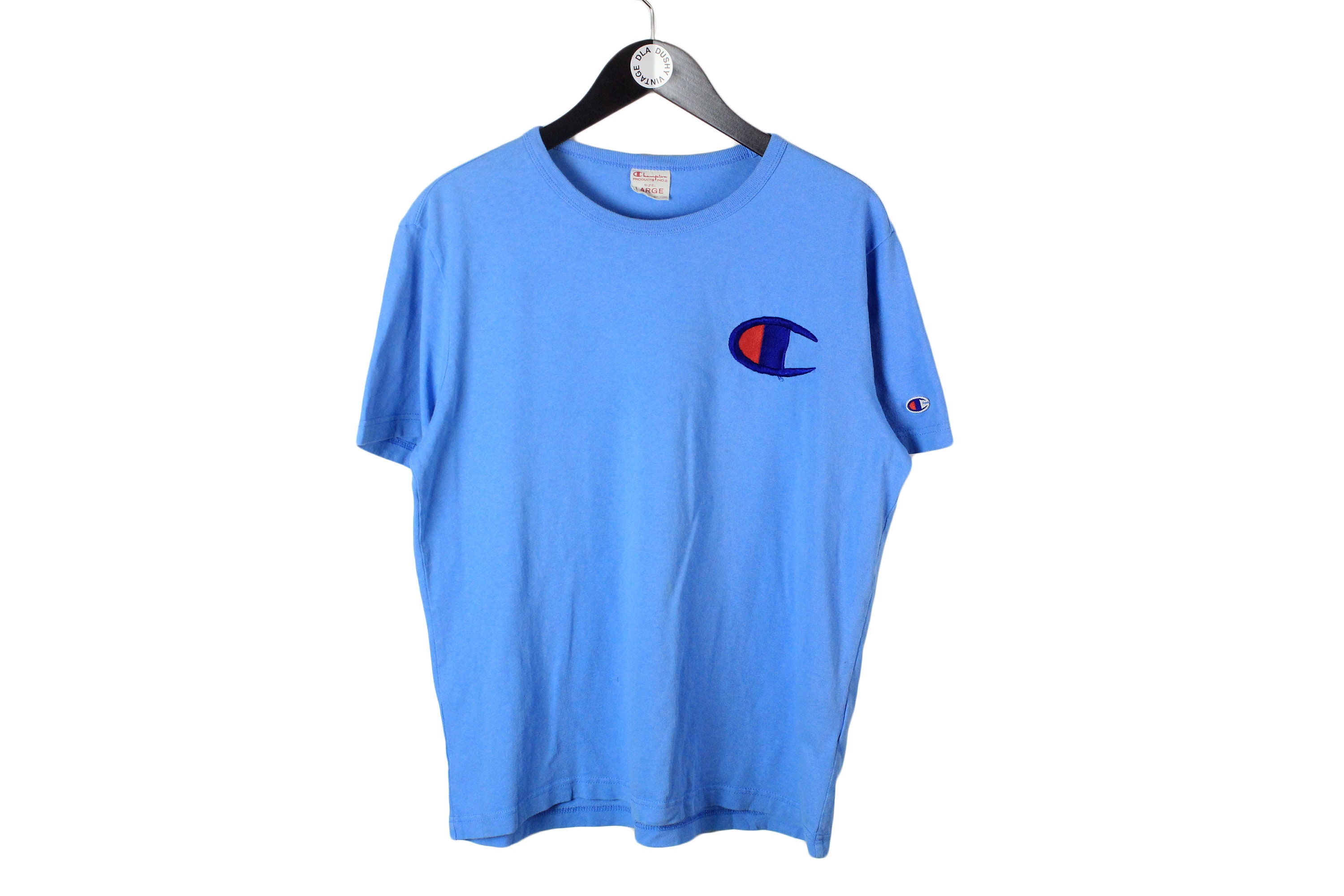 Aflede Villain pas Buy Vintage CHAMPION Authentic T-shirt Light Blue Big Front Logo Online in  India - Etsy