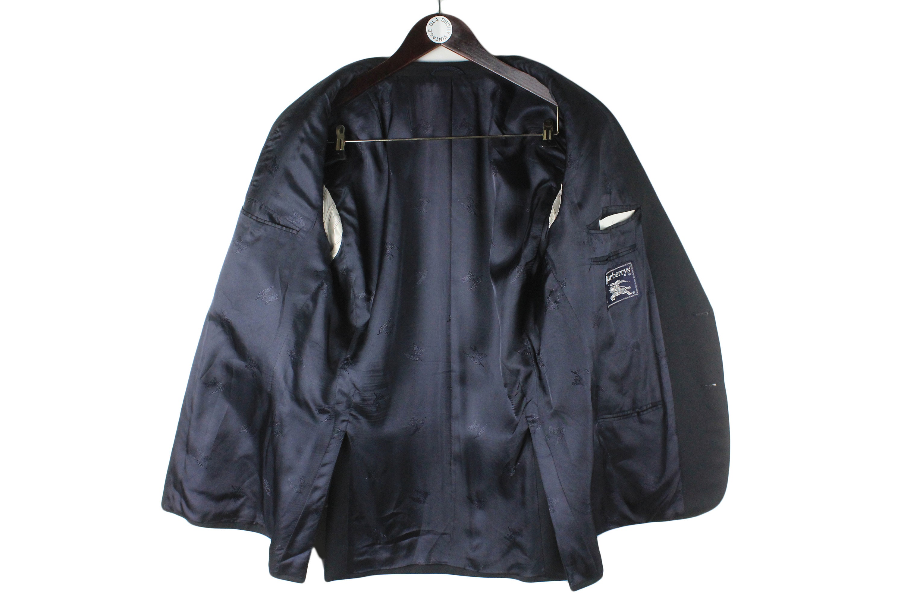 ジャケット・アウター vintage Burberrys navy blazer jkt eh Vintage Burberrys Navy Blue Double Breasted Suit Coat Blazer