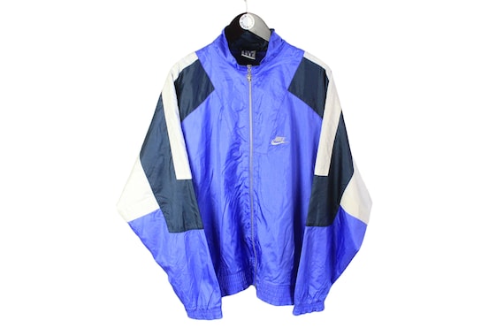 Vintage Nike International Authentic Track Jacket Size L/XL Purple Retro Rave Hipster Sport Athletic 90's Running Hip Hop Style Streetwear