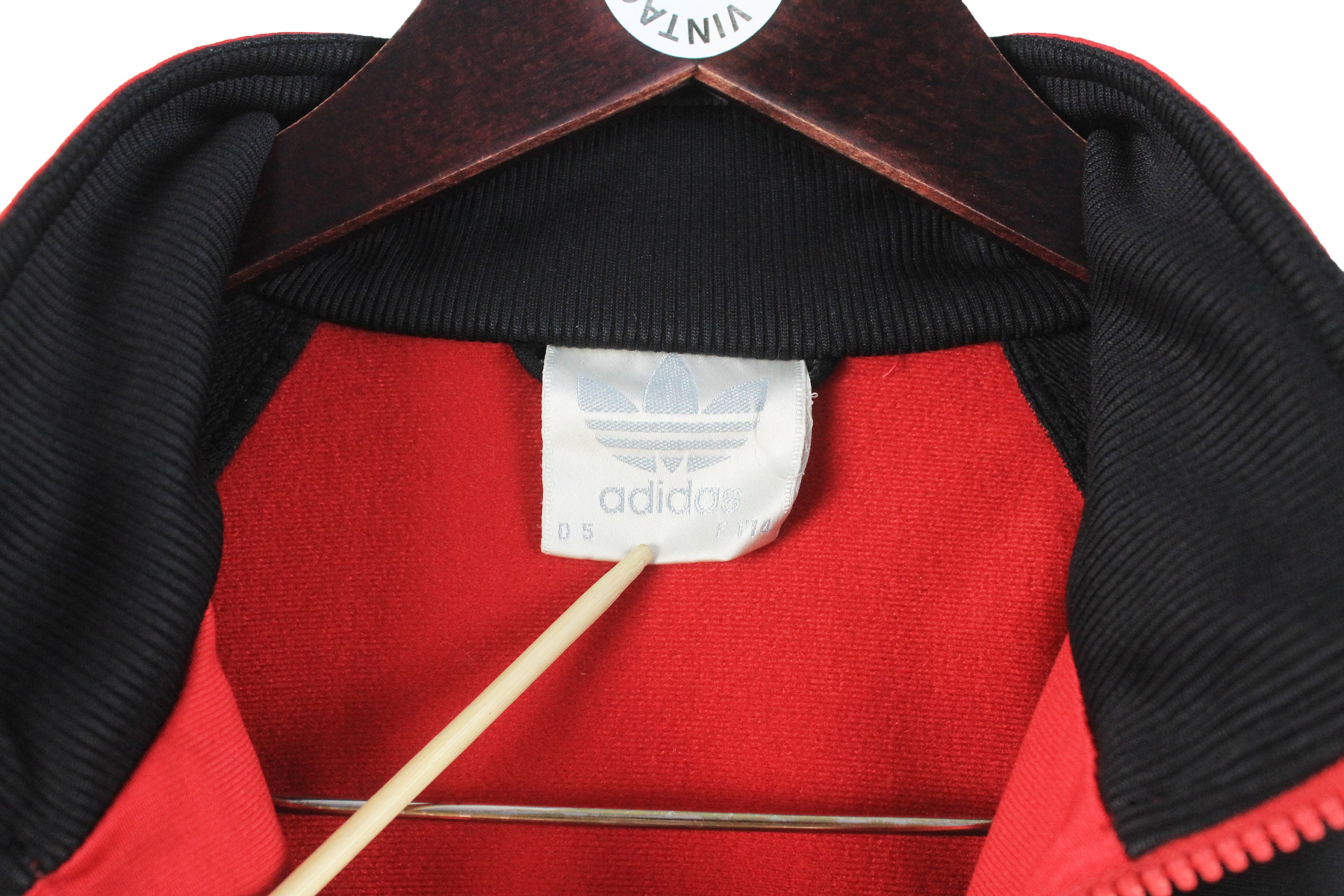 Vintage ADIDAS Track Jacket Size S Red Black Authentic Rare