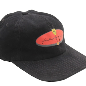 vintage FERRARI Cap big logo 00s collection One Size classic Big logo black Hat retro race team F1 racing Formula 1